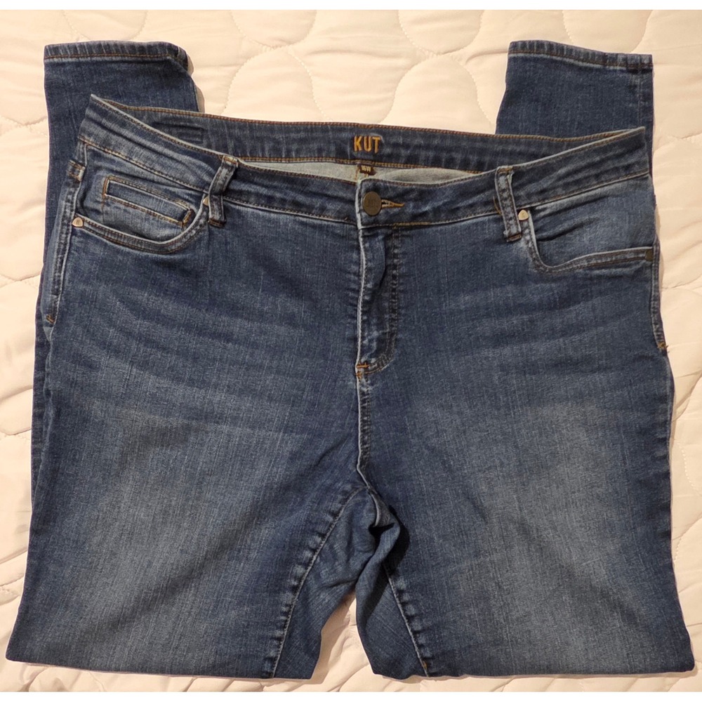Kut from the Kloth Skinny Jeans Womens 16W Medium Wash Stretch Denim Blue